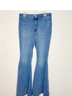 Free People We The Free Just Float On Flare Jeans Love Letters Light Blue 31